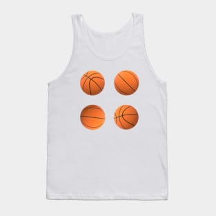 Basketball Lovers Basketballs Pattern for Fans and Players (White Background) Tank Top